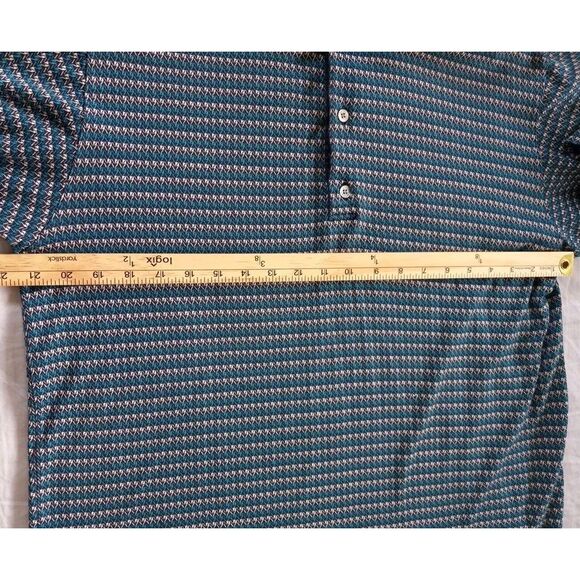 Bobby Jones Men's Large Italian Golf Polo Short Sleeve Geometric‎ Aztec Pattern - Picture 9 of 13
